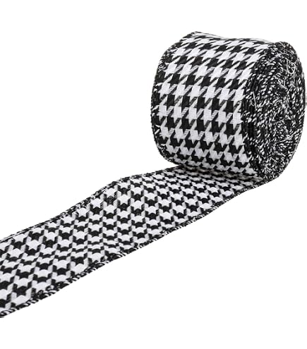 Amazon.com: Houndstooth Grosgrain Wired Ribbon 2 1/2